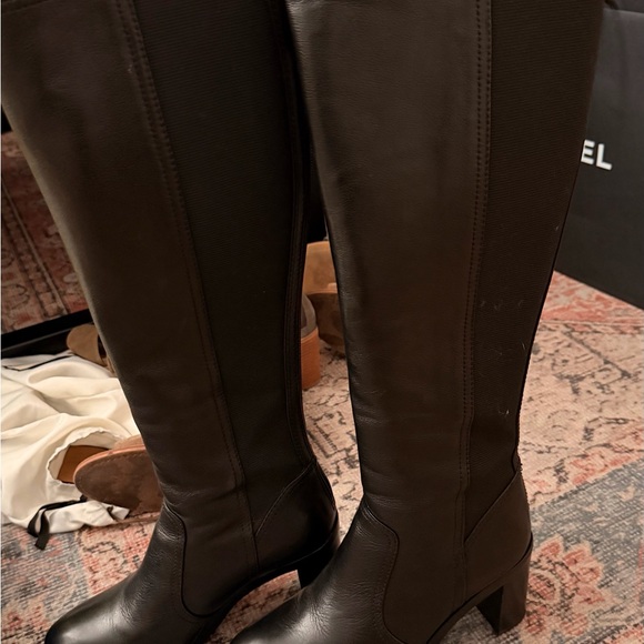 Tory Burch Shoes - Tory Burch Tall Black Leather Over-the-Knee Block Heel Boots